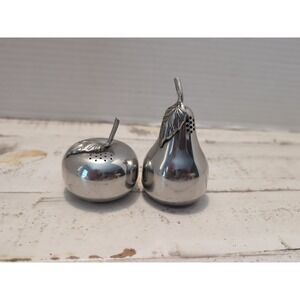 Kirk Steiff Pewter Salt & Pepper Shakers Apple Pear Silvertone